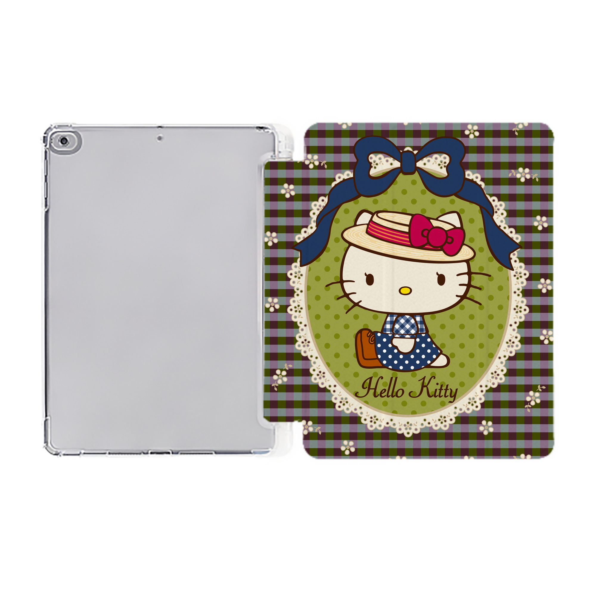 （画像用） Hello Kitty ハローキティ IPad ケース ペン収納付き 三つ折りスタンド PUレザー×シリコン 対応機種9.5/10.5/10.9インチ